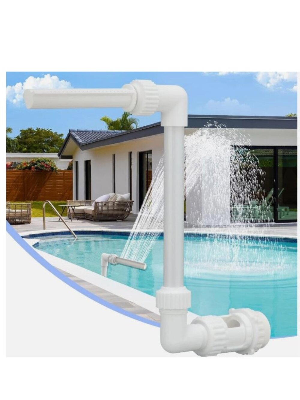 Pool-Fountains for Above/In-ground Pools - Waterfall Sprinkler for Relax